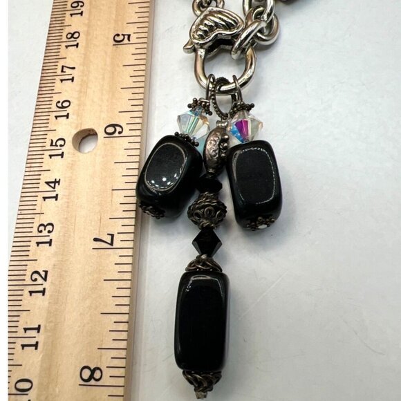 Black Beaded Necklace & Bracelet Set.  C3 - Picture 12 of 14